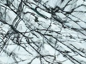 Remote Locations Prints: A birdseye view of Svinafellsjokull Glacier, in southern Iceland, Polar Regions