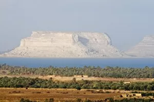 Images Dated 29th January 2008: Birket Siwa (Siwa Lake) and Jebel Beida (White Mountains), Siwa Oasis, Western Desert