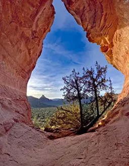 Sedona Prints: The Birthing Cave on the side of Mescal Mountain where Indian women came to give birth in ancient times