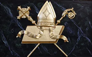 Images Dated 18th August 2008: Bishops objects in Saint-Nicolas de Veroce church, Haute Savoie, France, Europe