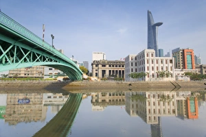 Spanning Prints: Bitexco Financial Tower and Ben Nghe River, Ho Chi Minh City, Vietnam, Indochina