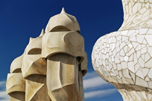 The bizarre chimneys of Gaudis Casa Mila