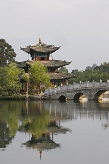 Reflect Prints: The Black Dragon Pool Park, Lijiang, Yunnan Province, China, Asia