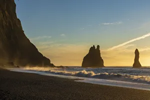 Black Sand Prints: Black sand beach of Reynisfjara, Vik, Iceland, Polar Regions