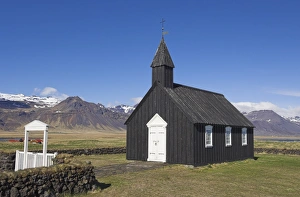 Black timber church at Budir