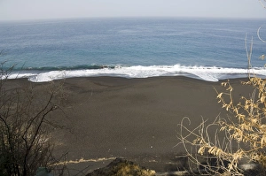 Black volcanic sand beach at Sao Filipe, Fogo (Fire), Cape Verde Islands