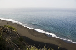 Black volcanic sand beach at Sao Filipe, Fogo (Fire), Cape Verde Islands