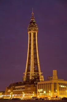 Images Dated 11th September 2009: Blackpool Illuminations at dusk, Blackpool, Lancashire, England, United Kingdom