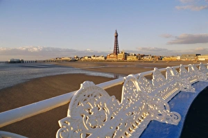 Blackpool tower and pier, Lancashire, England, UK, Europe