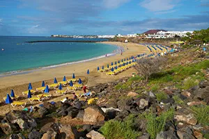 Sand Beach Prints: Blanca Beach, Lanzarote, Canary Islands, Spain, Atlantic Ocean, Europe