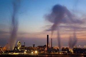 Glamorgan Prints: Blast furnaces, Corus Steelworks, Port Talbot, Glamorgan, Wales, United Kingdom, Europe