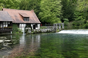 Mill at Blautopf, Blaubeuren, Swabian Mountains, Baden-Wurttemberg, Germany, Europe