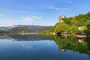 Slovenia Prints: Bled Castle, Lake Bled, Serbia, Europe