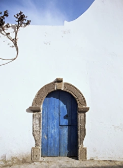 Stone Carving Prints: Blue door, Filicudi