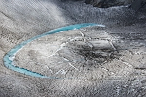 Kamchatka Prints: Blue glacial water in a glacier on Mutnovsky volcano, Kamchatka, Russia, Eurasia