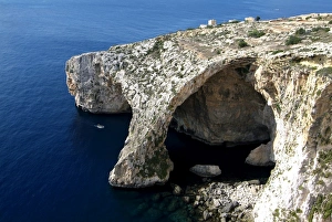 Coastal Features Prints: Blue Grotto near Zurrieq, Malta, Mediterranean, Europe