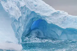 Wonders Prints: Detail of blue ice around the Antarctic Peninsula showcases the unique landscape formed during the summer months