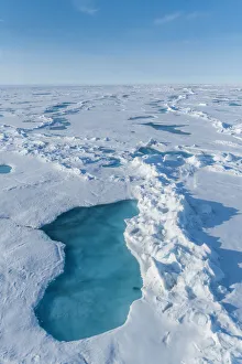 North Pole Prints: Blue ice in little ponds, North Pole, Arctic
