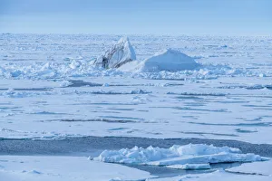 North Pole Prints: Blue iceberg in the high Arctic close to the North Pole, Arctic