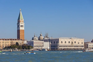 Piazza San Marco Prints: The blue lagoon frames the historical Piazza San Marco, Venice, UNESCO World Heritage Site