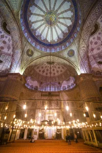 Traditionally Turkish Prints: Blue Mosque interior (Sultan Ahmed Mosque) (Sultan Ahmet Camii)
