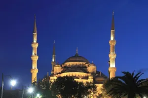 Minarets Prints: Blue Mosque at night (Sultan Ahmed Mosque) (Sultan Ahmet Mosque) (Sultanahmet Camii)