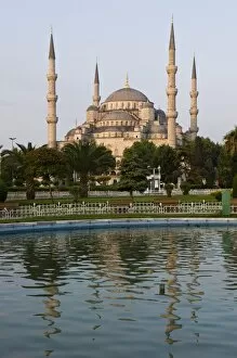 Images Dated 28th May 2008: Blue Mosque reflected in pond, Sultanahmet Square, Istanbul, Turkey, Europe