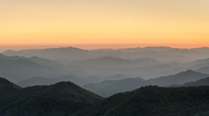 North Carolina Prints: Blue Ridge Mountains from the Blue Ridge Parkway at sunset, Jackson County, North Carolina
