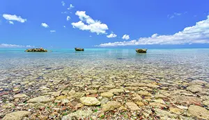 Bermuda Prints: The blue Sargasso Sea (with pieces of sea glass glinting beneath) at Glass Beach