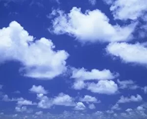 Generic Location Collection: Blue sky with puffy white cumulus clouds near Taupo, New Zealand, Pacific