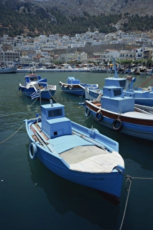 Kalymnos Prints: Blue sponge fishing boats in the harbour of Pothia