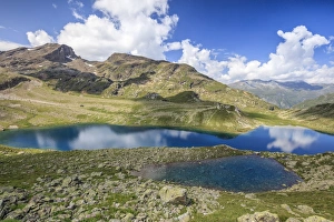 Maloja Prints: Blue water of alpine lake, Leg Grevasalvas