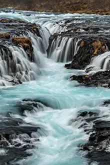 Stunning Prints: The Blue Waters of Bruarfoss Waterfall, Bruarfoss, near Laugarvatn, Southwest Iceland