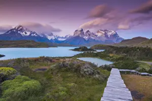 Walkway Prints: Boardwalks at Lake Pehoe, Torres Del Paine National Park, Patagonia, Chile, South America