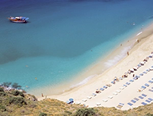 Images Dated 27th November 2009: Boat and beach, Antalya, Anatolia, Turkey Minor, Eurasia