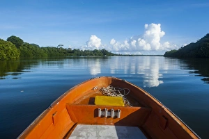 Cruising Prints: Boat cruising on a river in Pohnpei (Ponape)