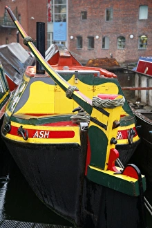 Birmingham Prints: Boat dock at Gas street canal, Birmingham, England, United Kingdom, Europe