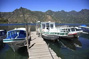Boat dock, San Pedro, San Pedro La Laguna, Lake Atitlan, Guatemala, Central America