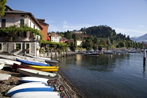 Bellagio Prints: Boat harbour and lake, Bellagio, Lake Como, Lombardy, Italian Lakes, Italy, Europe