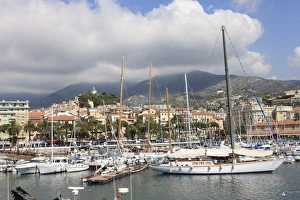 Images Dated 11th August 2008: Boat in the harbour, Sanremo, Liguria, Italy, Europe