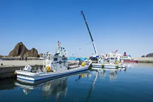 Boat harbour for vistitor boats in Shiretoko National Park, UNESCO World Heritage Site