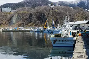 Boat harbour for vistitor boats in Shiretoko National Park, UNESCO World Heritage Site