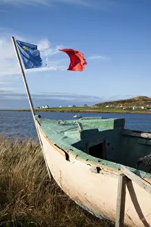 Quebec Prints: Boat on island in Gulf of St. Lawrence, Iles de la Madeleine (Magdalen Islands)