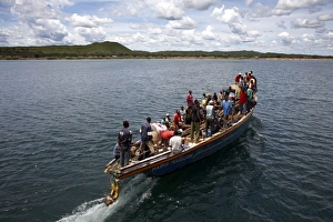People Traveling Prints: A boat on Lake Tanganyika, Tanzania, East Africa, Africa