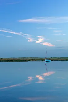 Images Dated 16th November 2007: Boat moored at East Head, West Wittering, near Chichester, West Sussex