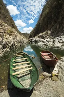 Rowing Boat Prints: Boat navigable part of the Coco River before it narrows into the Somoto Canyon National Monument