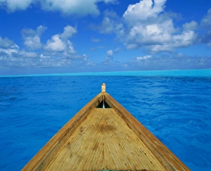 Tahiti Prints: Boat on the Pacific Ocean