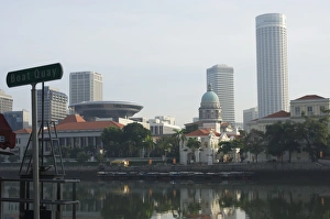 Colonial District Prints: Boat Quay looking towards the Colonial District