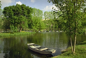 Charente Prints: A boat on the river Charente, St. Simeux, Poitou Charentes, France, Europe