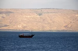 Images Dated 3rd October 2007: Boat on the Sea of Galilee, Israel, Middle East